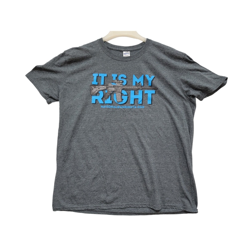 2nd Amendment Men's "It Is My Right" National Gun Rights Gray T-Shirt Sz XL / EG